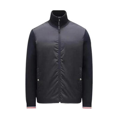 Moncler Black Slim Fit Stand Collar Zip Jacket H10919B00011M1281742