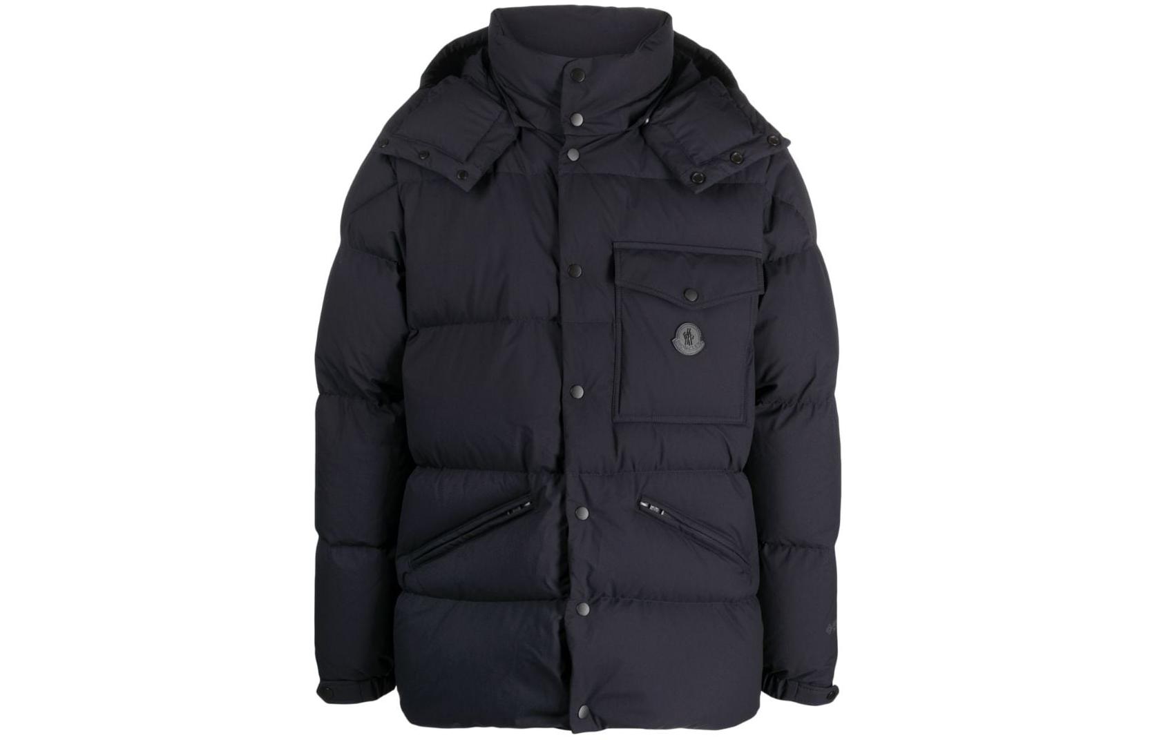 Moncler Black Solid Color Hooded Slim Fit Long Sleeve Jacket I20911A000865958J