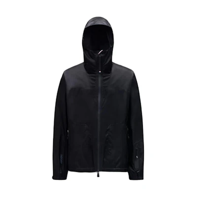 Moncler Black Solid Color Hoodie Jacket with Logo Badge G20971B703105955N999