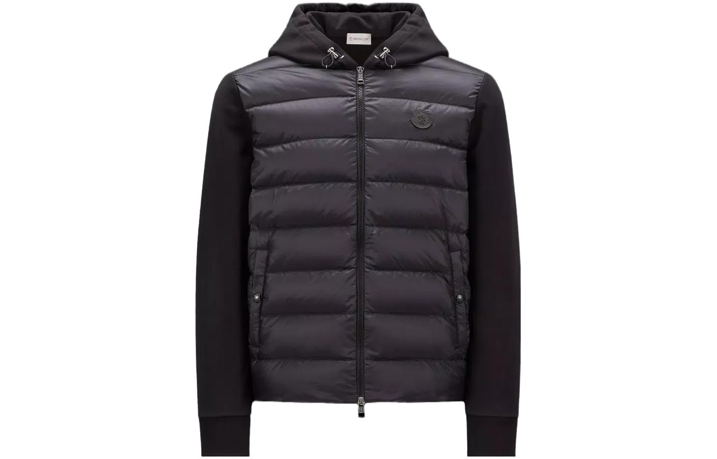 Moncler Black Solid Color Hoodie Long Sleeve Relaxed Fit I20918G00035809KZ999