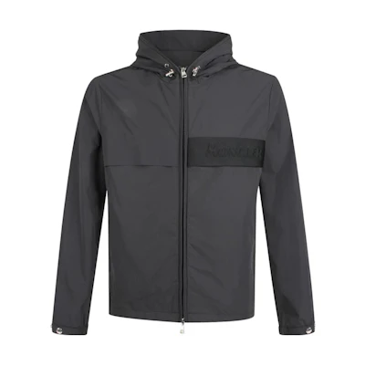 Moncler Black Solid Color Zip-Up Hoodie Jacket F10911A7084054A91999