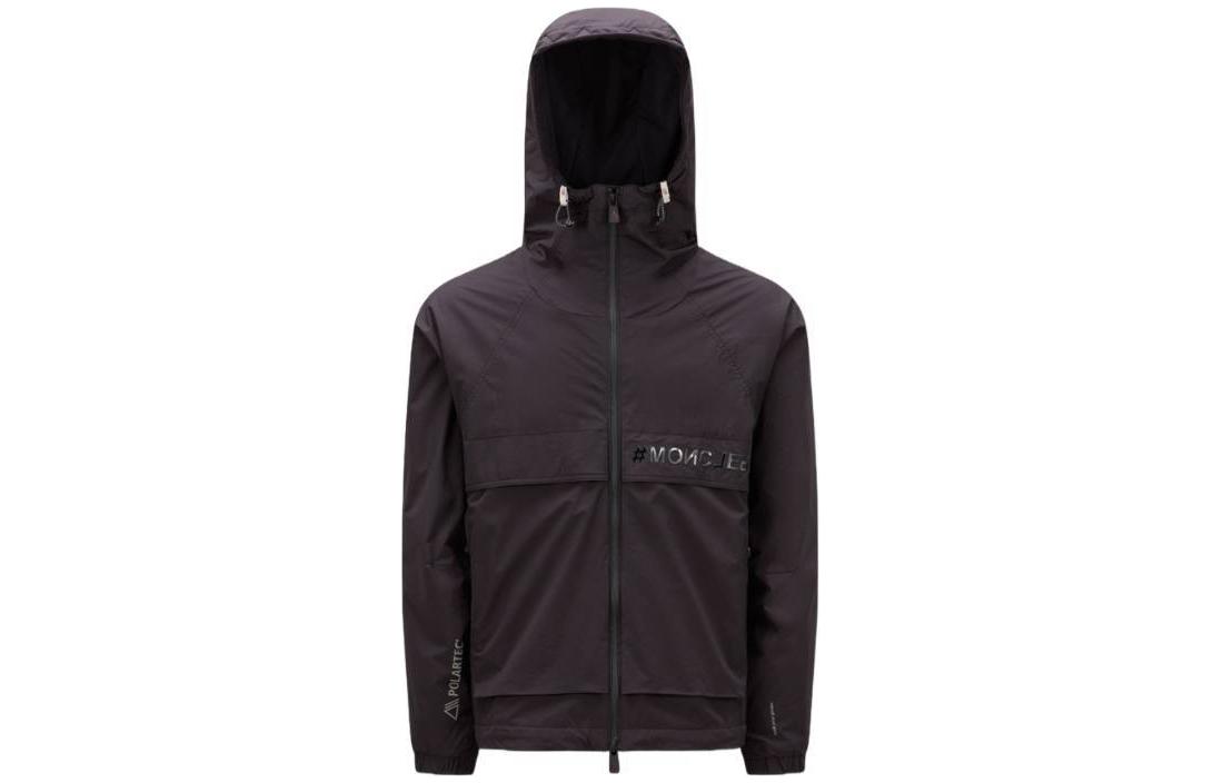 Moncler Black Solid Color Zip Hoodie Jacket I20971A00011539M3999