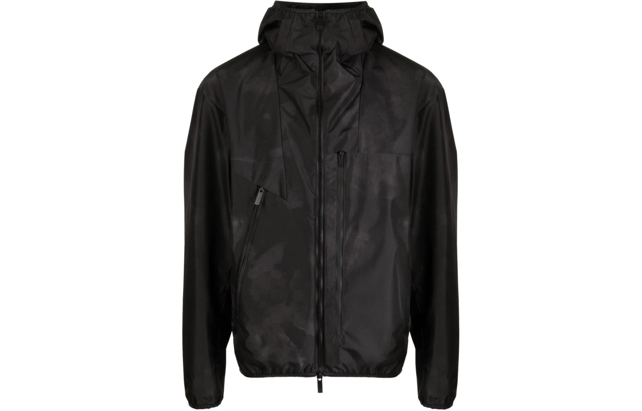 Moncler Black Solid Color Zipped Hooded Slim Fit Jacket 1A000395970S001