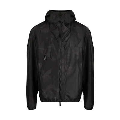 Moncler Black Solid Color Zipped Hooded Slim Fit Jacket 1A000395970S001