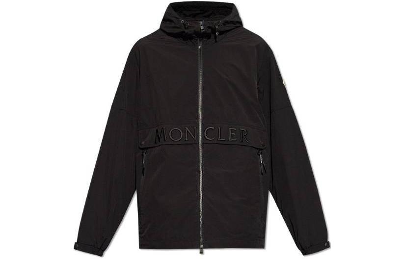 Moncler Black Solid Zip-Up Hooded Jacket J10911A0008859733999