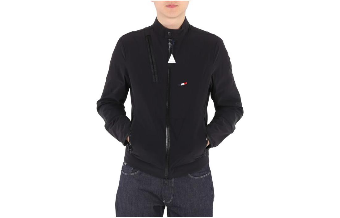 Moncler Black Solid Zip-Up Jacket with Stand Collar 10911A7104053791999