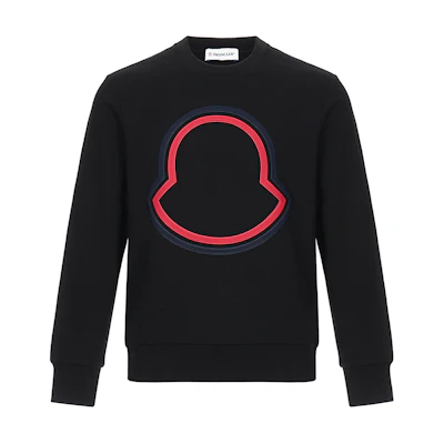 Moncler Black Sweatshirt with Large Logo Embroidery Design F20918G7621080985999