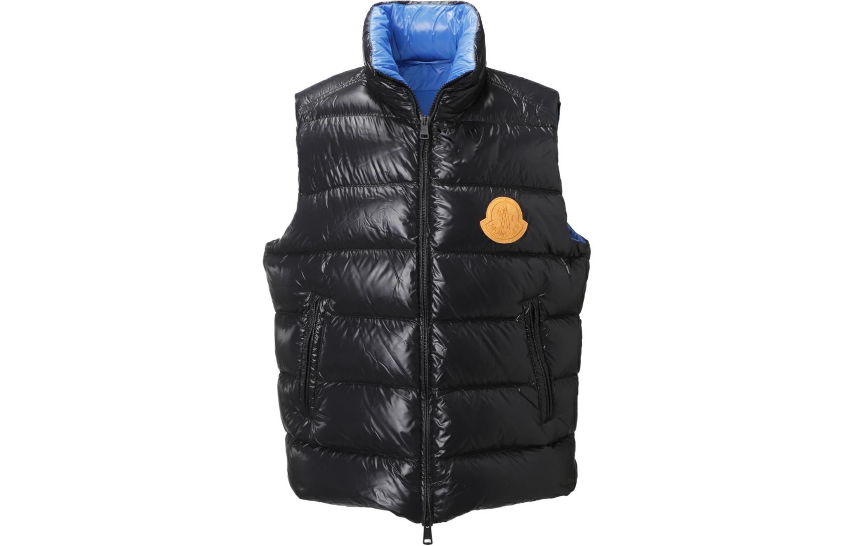Order Moncler Black Vest SS23 with Logo and Side Pockets 1A00046-M2648-P97