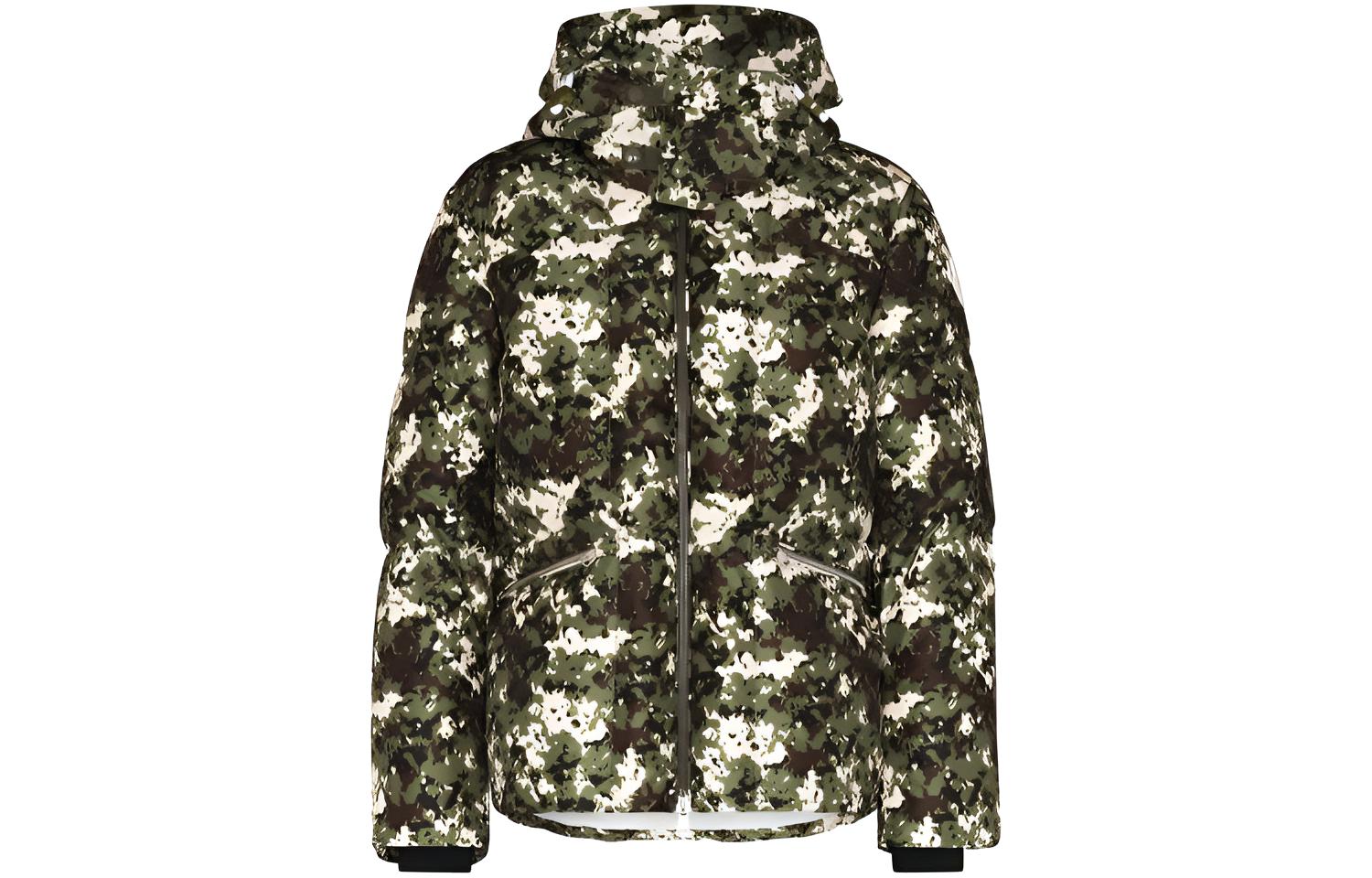 Moncler Blanc Camo Green Printed Hooded Down Jacket Winter . F20911B5660054AND830