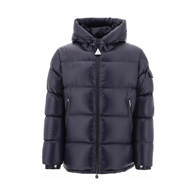 Moncler Blue Hooded Down Jacket with Zipper 1A0020068950999