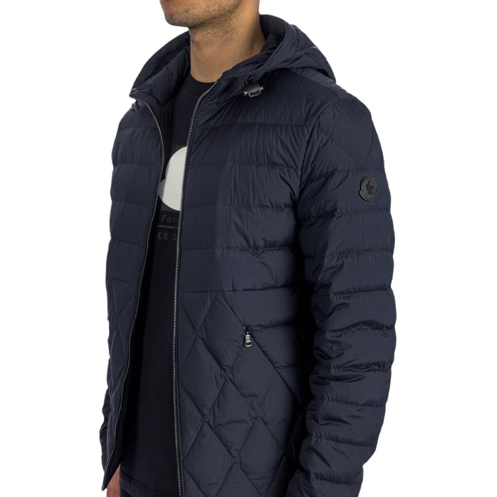 Moncler Blue Zip-Up Hoodie Puffer Jacket - Basic Loose-Fit Style 1A00068595FK775
