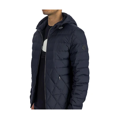 Moncler Blue Zip-Up Hoodie Puffer Jacket - Basic Loose-Fit Style 1A00068595FK775