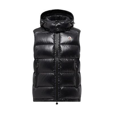 Moncler Bormes Ski Season Unisex Short Down Vest with Logo Patch Hooded Design G20911A0015268950999