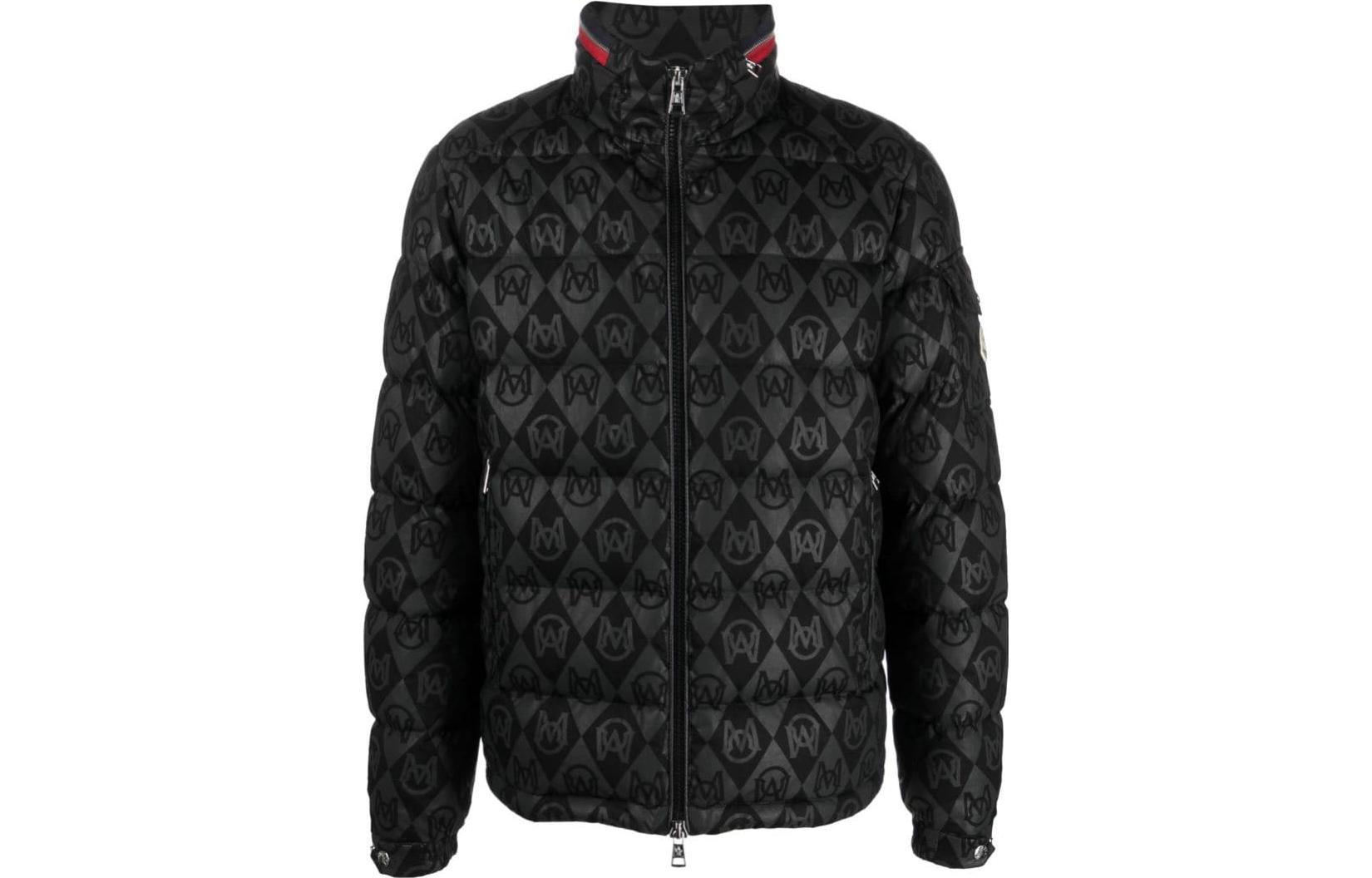 Moncler Bourne Logo Print Zip-Up Puffer Jacket Black I20911A000235970W 圖 2