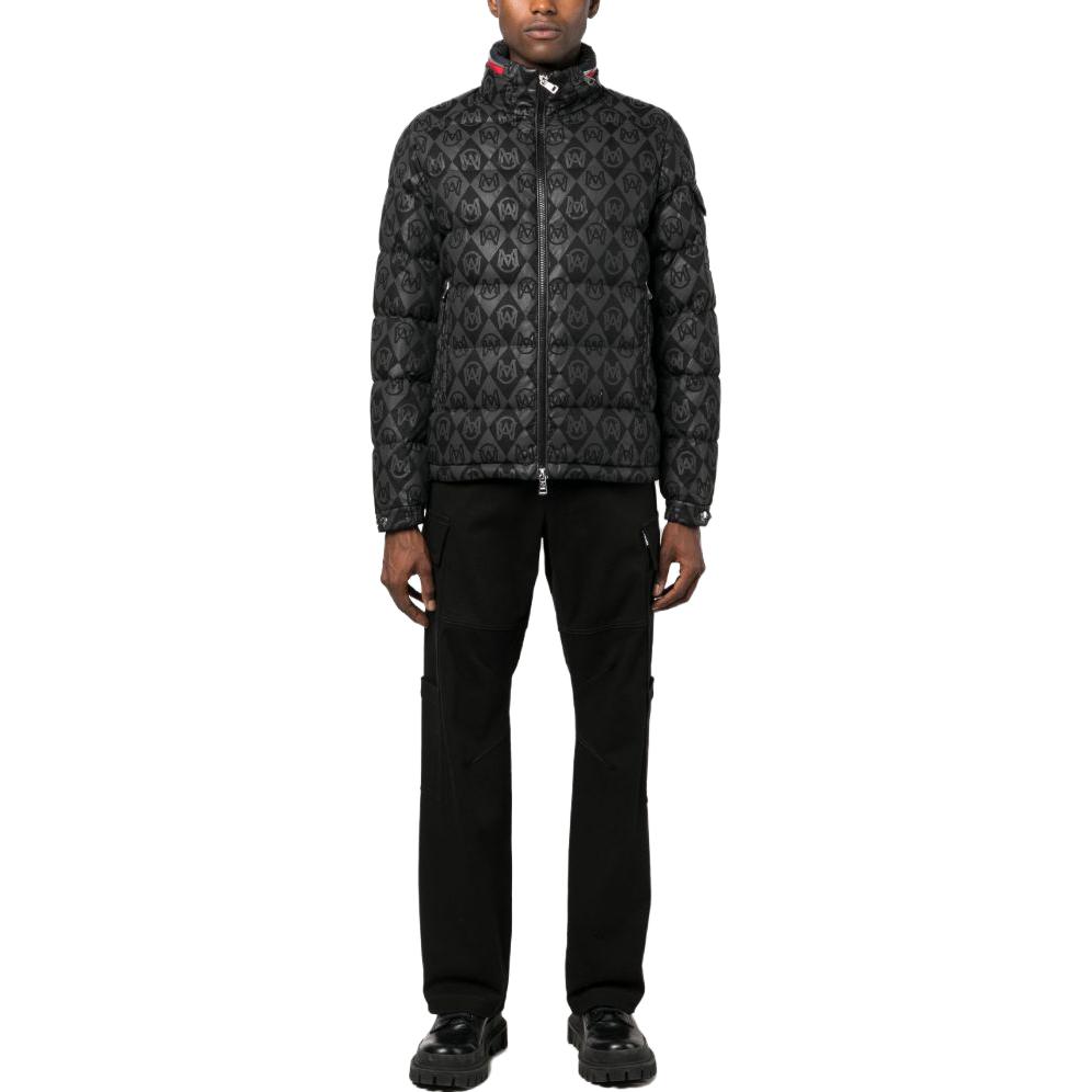 Moncler Bourne Logo Print Zip-Up Puffer Jacket Black I20911A000235970W 圖 3