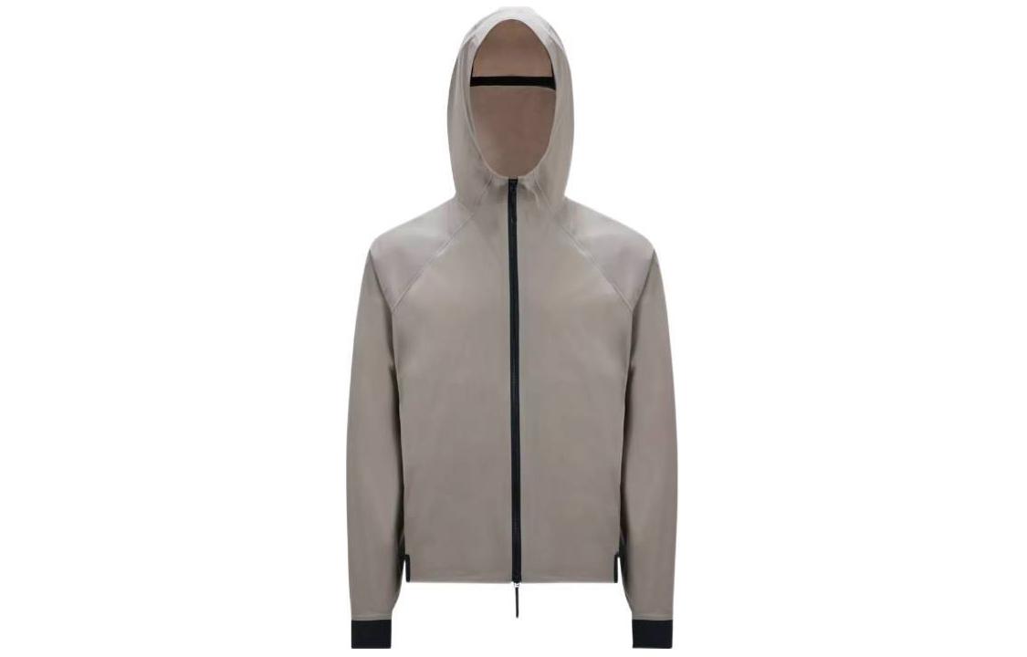 Moncler Brown Hooded Zip-Up Logo Jacket J10911A0010353791911