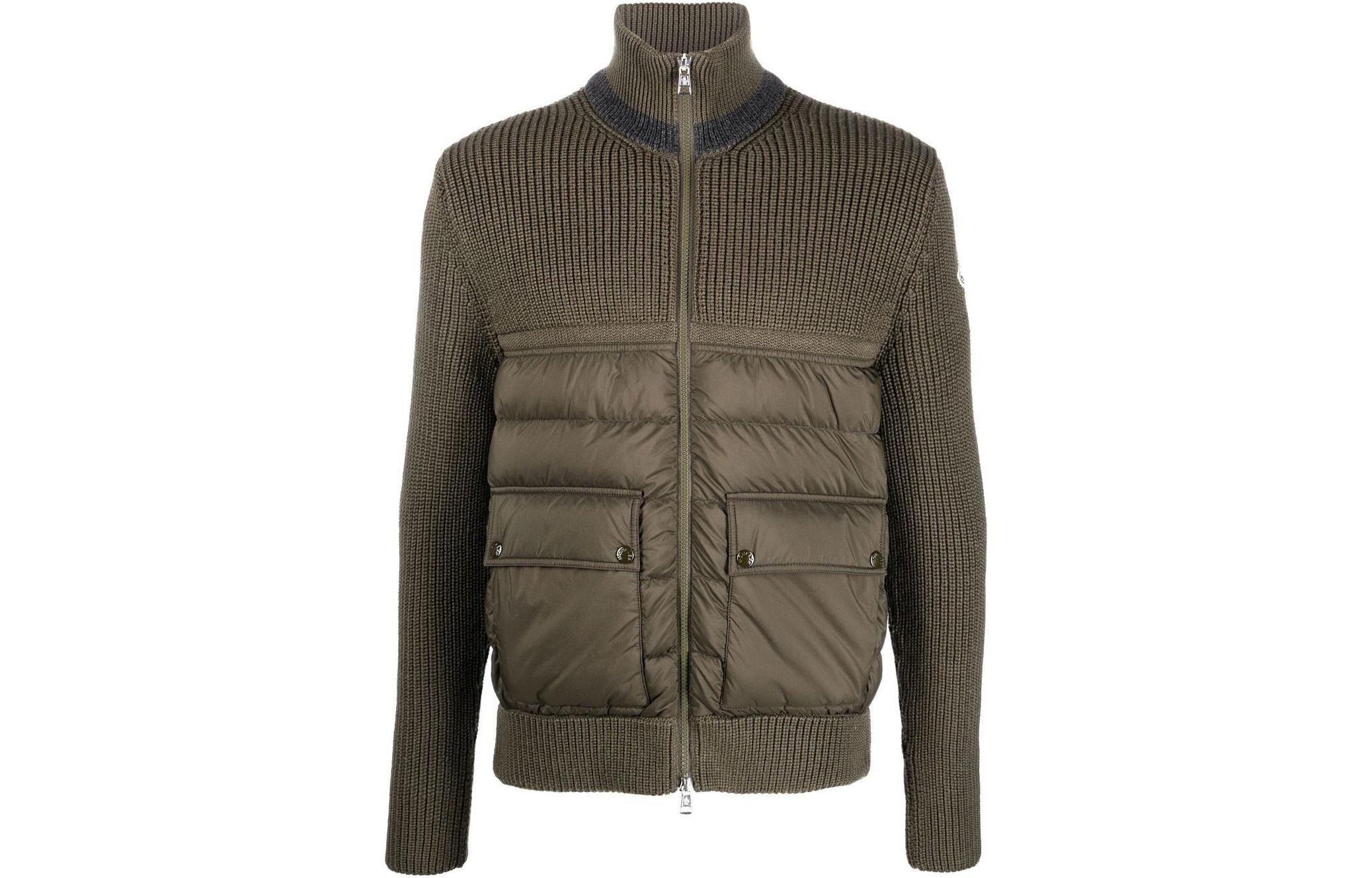 Moncler Brown Quilted Down Jacket with Zipper and Dual Pockets H20919800019M1121827