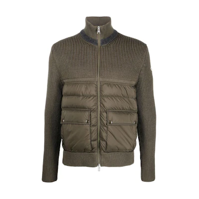 Moncler Brown Quilted Down Jacket with Zipper and Dual Pockets H20919800019M1121827