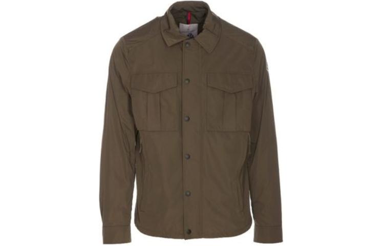 Moncler Brown Solid Color Long Sleeve Button-Up Jacket 1G00006-54A-91823