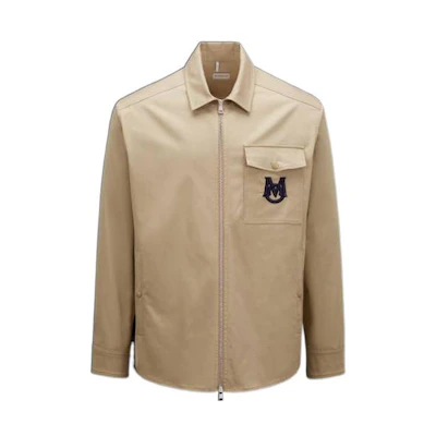 Moncler Brown Solid Logo Embroidered Collared Jacket I10912F0000157448202