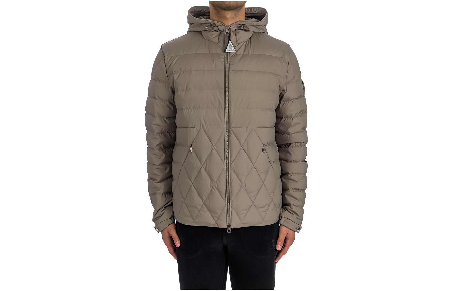 Moncler Brown Solid Zip-Up Hooded Down Jacket 1A00068-595FK-229