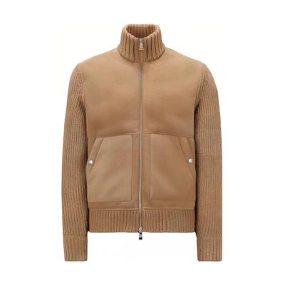 Moncler Brown Zip-Up Jacket with Contrast Stand Collar Long Sleeves I20919B00021M1241235