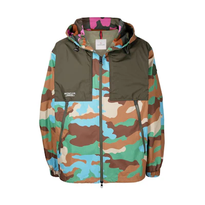 Moncler Camo Print Windproof Zip-Up Hooded Jacket 1A000835960X82011