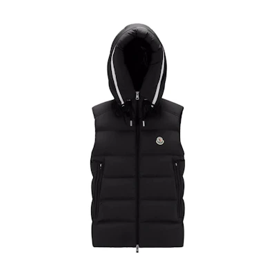 Moncler Cardamine Down Vest Hooded Sleeveless Jacket with Letter Print. I20911A0018154A81999