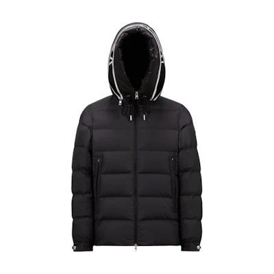 Moncler Cardere FW24 Unisex Black Goose Down Hooded Zip-Up Jacket with Logo. J20911A0020754A81999