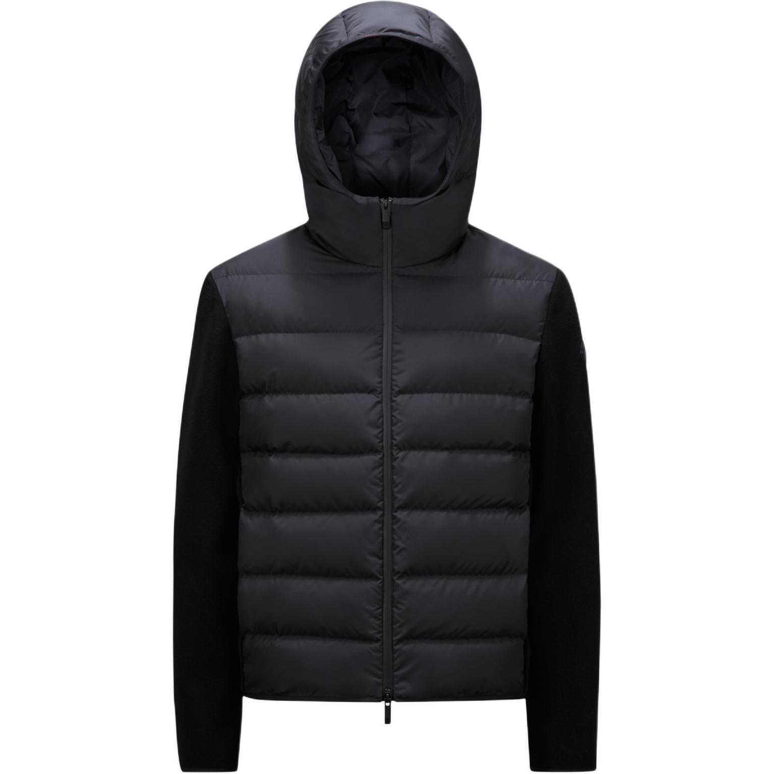 Order Moncler CARDIGAN FW24 輕量羽絨連帽羊毛拉鍊外套 男女款 黑色. J20919B00010M1122999