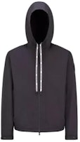 Moncler CARLES Grey Hooded Logo Striped Zip-Up Jacket J10911A0015654A91999 Moncler CARLES Grey Hooded Logo Striped Zip-Up Jacket J10911A0015654A91999