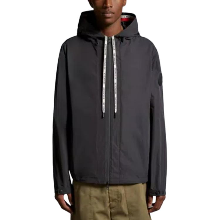 Shop 蒙口 CARLES 灰色连帽条纹标志拉链夹克 J10911A0015654A91999