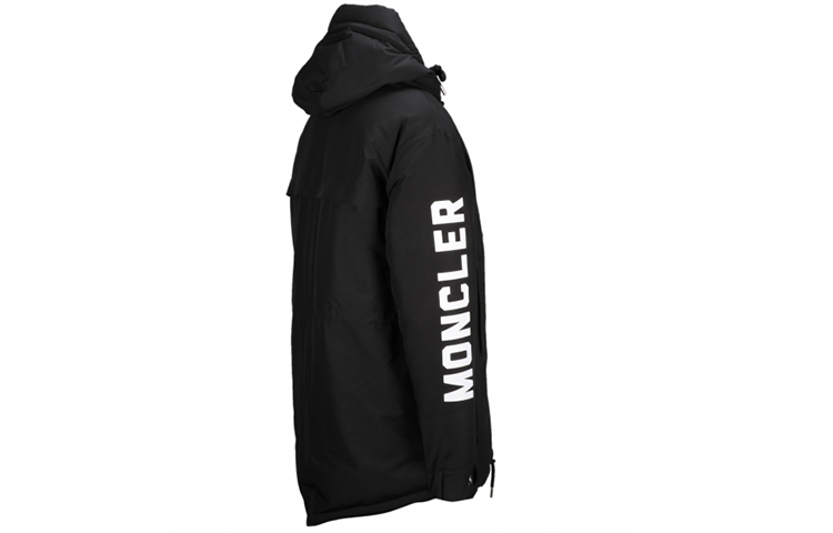 Shop Moncler Charnier 黑色中性連帽大衣外套 4236005C0078