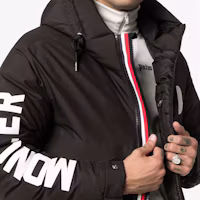 Details for Moncler Charnier 黑色中性連帽大衣外套 4236005C0078