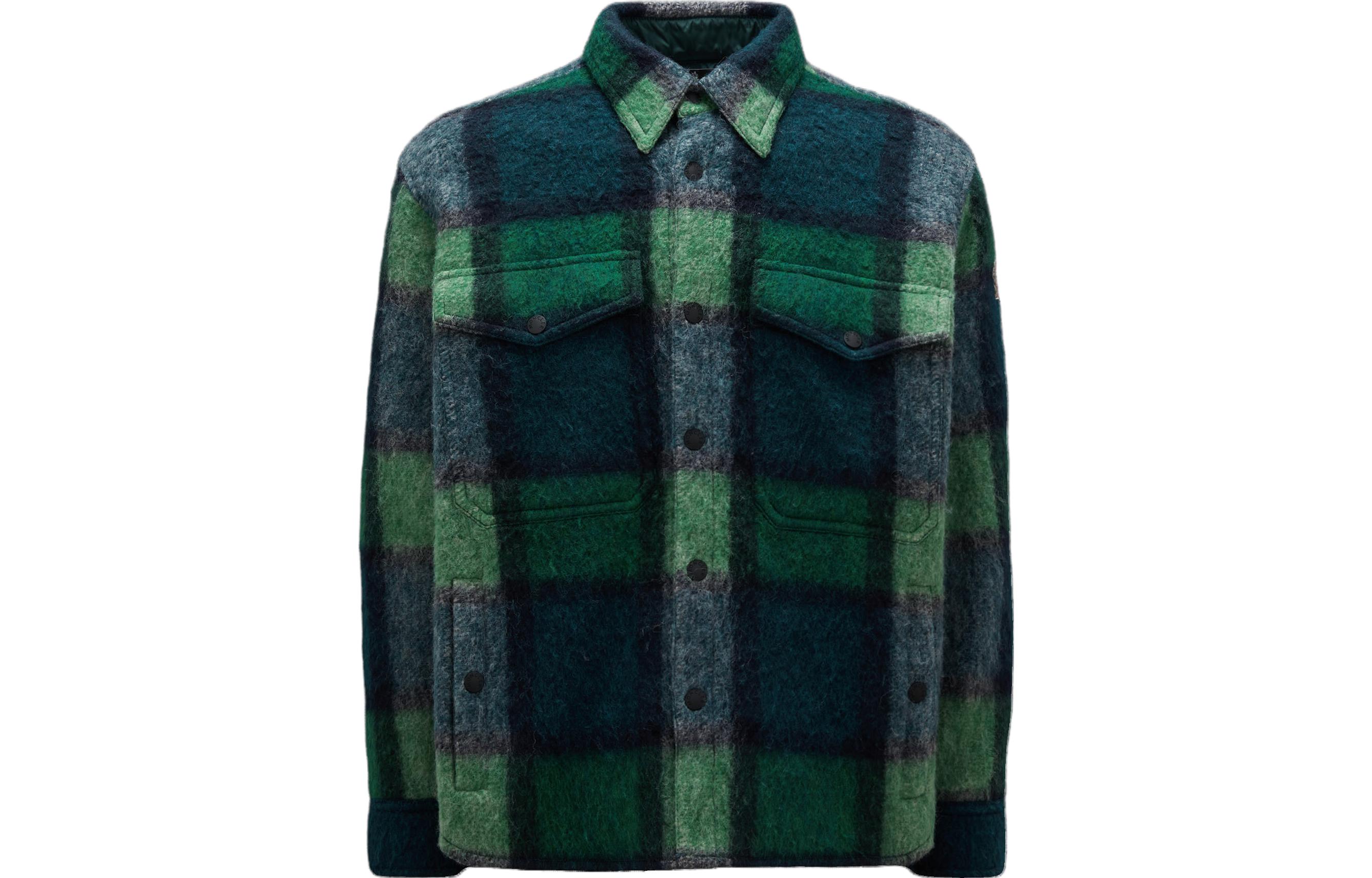 Moncler Checkered Single-Breasted Jacket with Lapel Collar I20971G0000689A8LF89