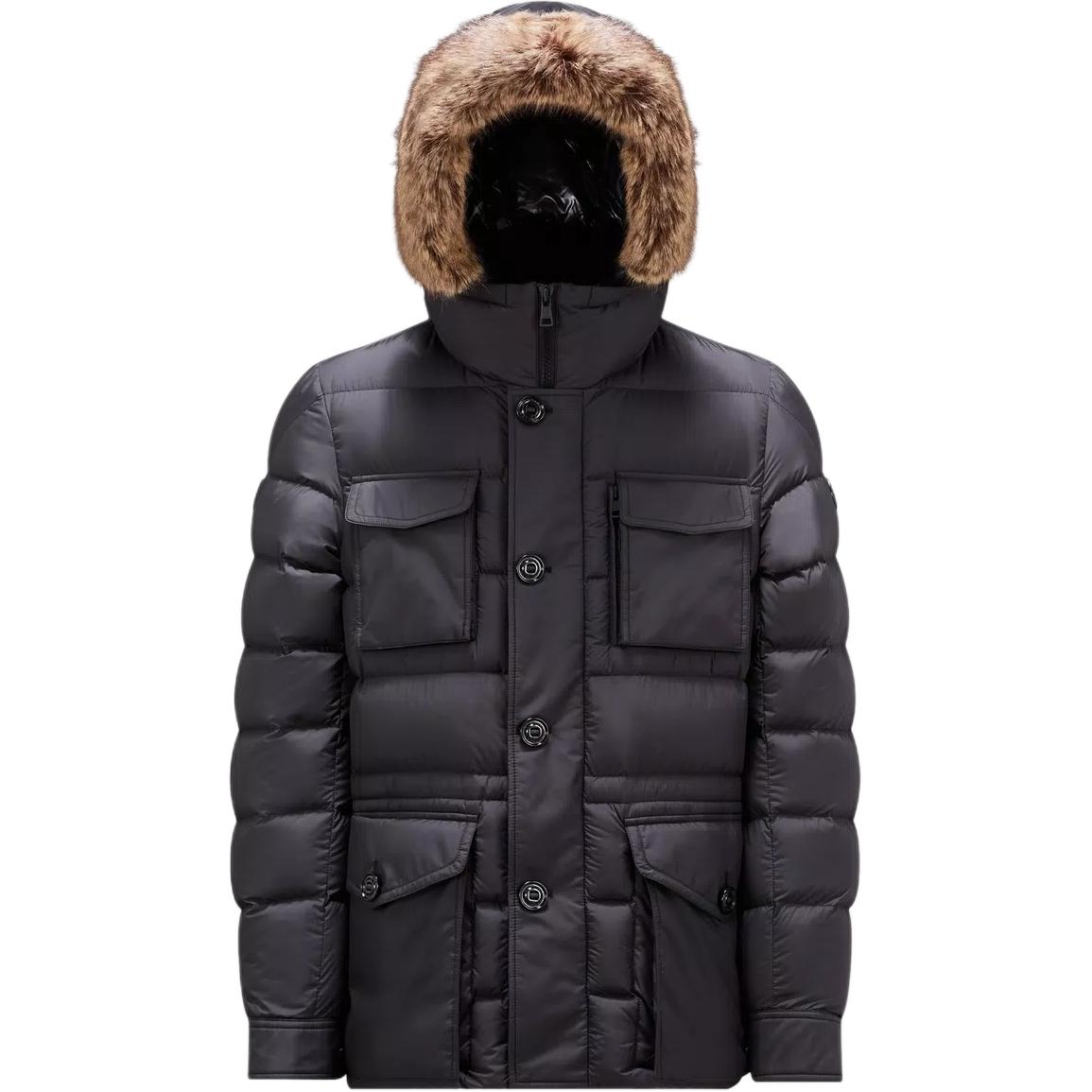 Order Moncler Chevreuse FW24 Jaket Pendek Unisex Hitam dengan Hood Boleh Ditanggal. J20911B00006549SK999