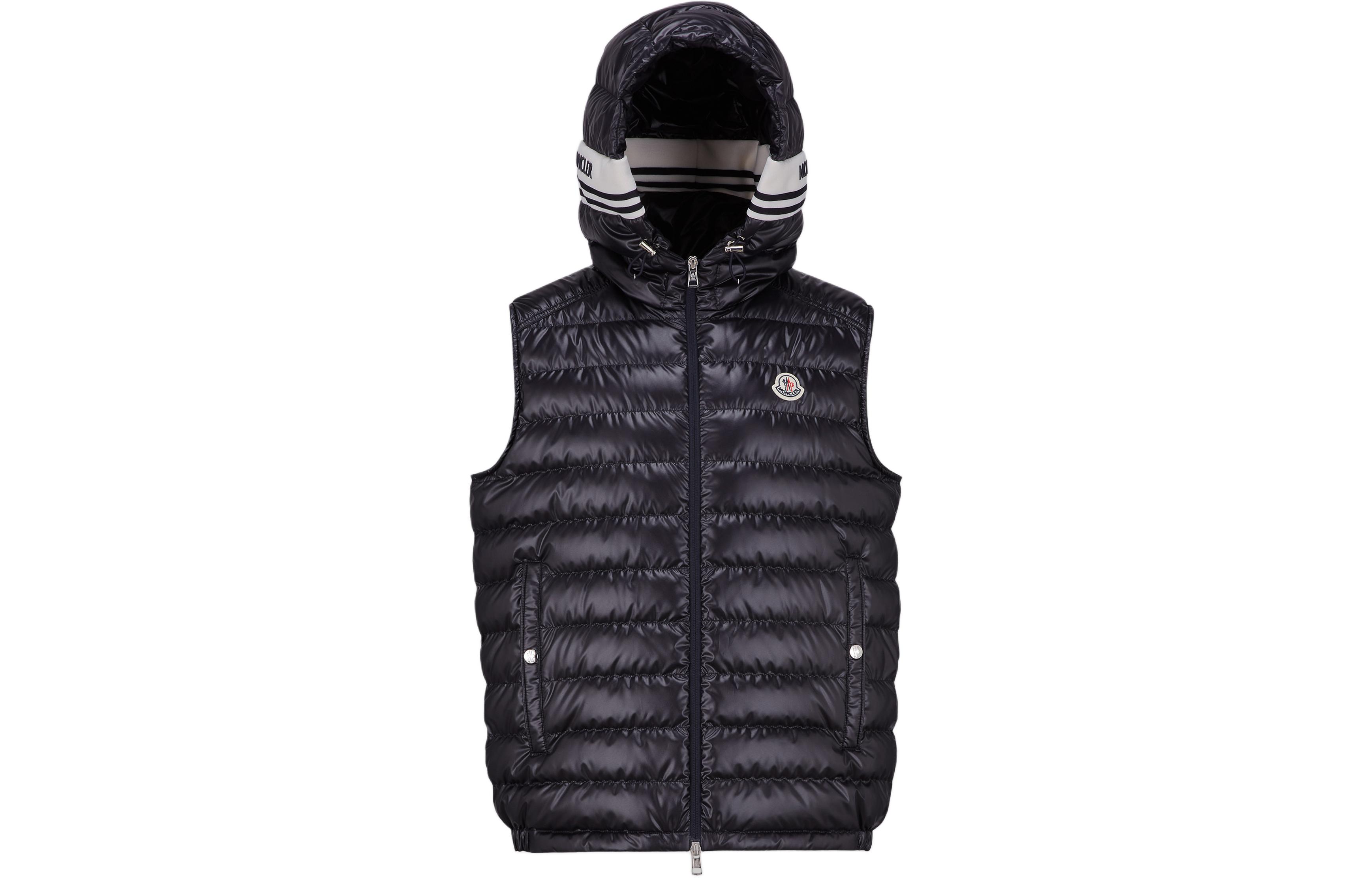 Moncler Clai SS24 Year of Dragon Hooded Down Vest Unisex Midnight Blue. J10911A00057595ZJ778