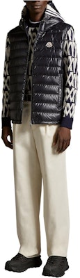 Moncler Clai SS24 Year of Dragon Hooded Down Vest Unisex Midnight Blue. J10911A00057595ZJ778 Lookbook Moncler Clai SS24 Year of Dragon Hooded Down Vest Unisex Midnight Blue. J10911A00057595ZJ778
