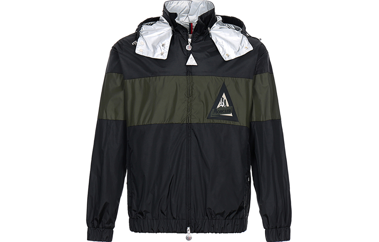 Moncler Color-Block Hooded Jacket Military Green F10911A71700539TM999