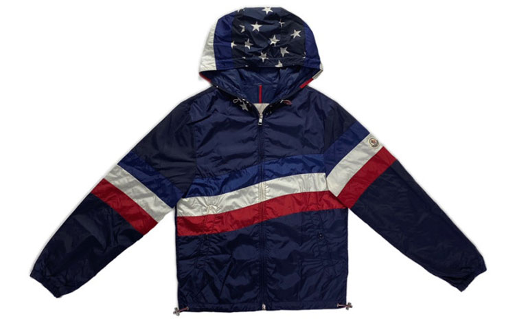 Moncler Color-Block Jacket with Striped Logo Patch 091411368554155764