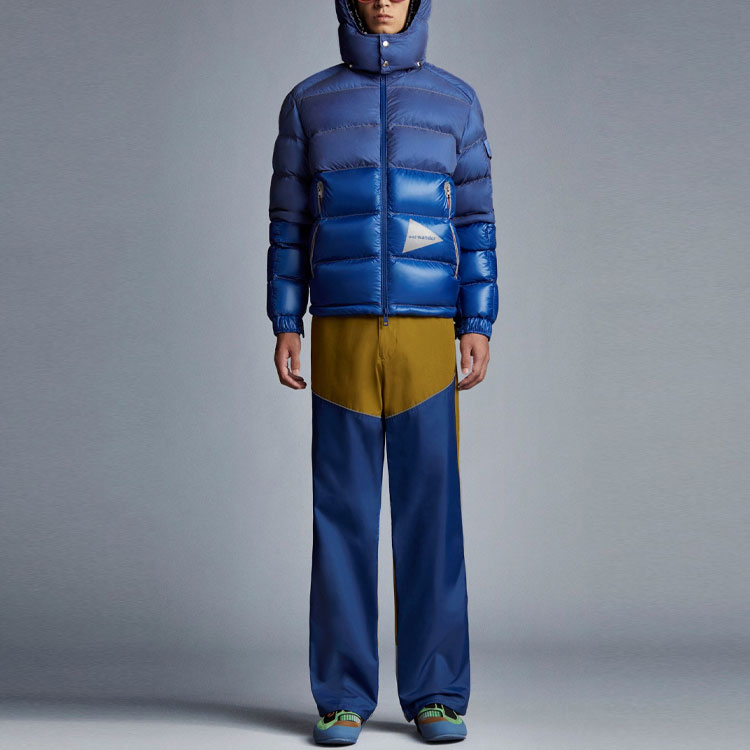 Lookbook Moncler Color Block Straight Fit Casual Pants Blue . 0922A00003539JJ782