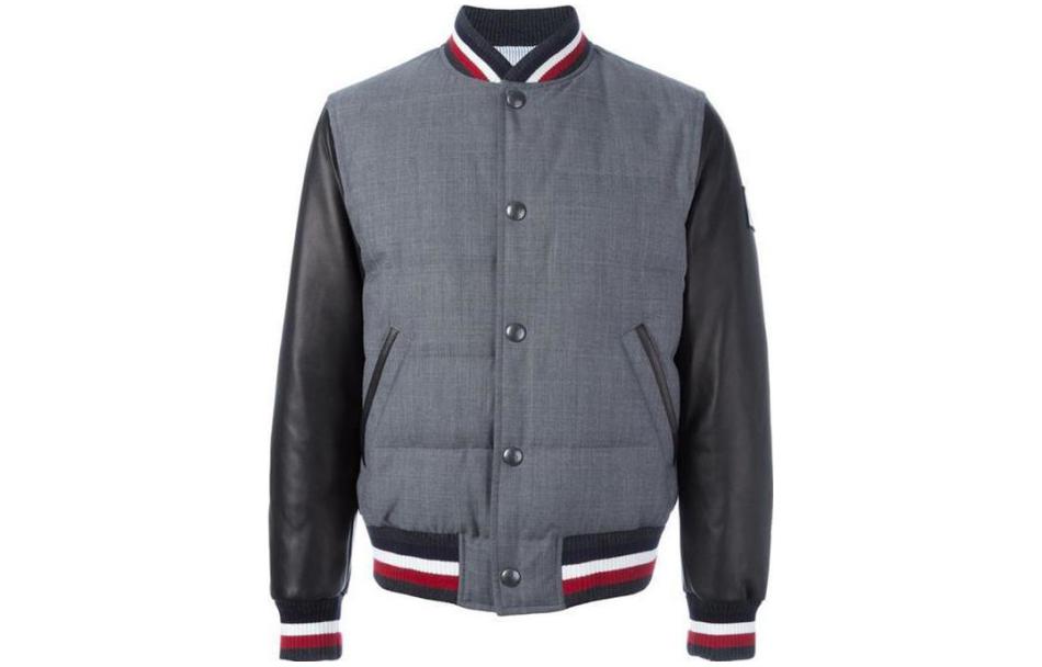 Moncler Colorblock Baseball Collar Long Sleeve Down Jacket 4031480-10183-914