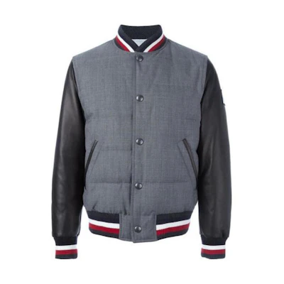 Moncler Colorblock Baseball Collar Long Sleeve Down Jacket 4031480-10183-914