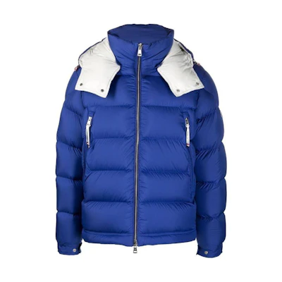 Moncler Colorblock Hooded Zip-Up Down Jacket Blue H20911A00146549SK732