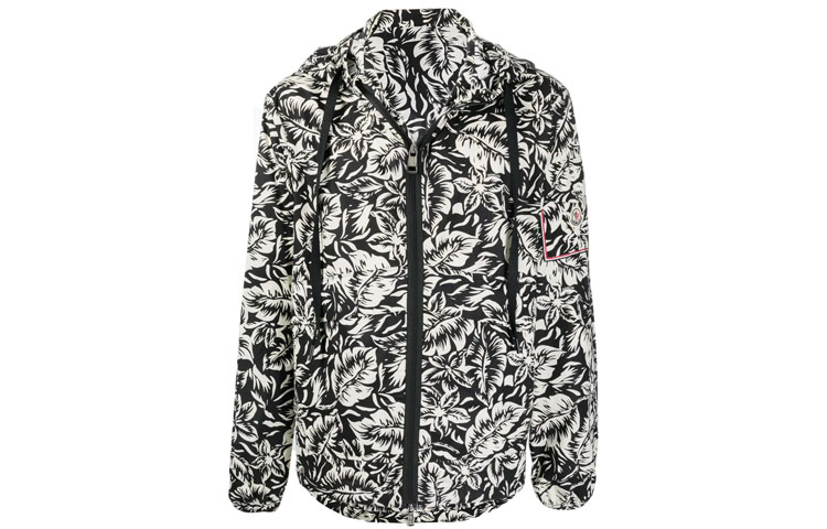 Moncler Colorblock Logo Print Hooded Relaxed Fit Jacket H10911A001385961V990