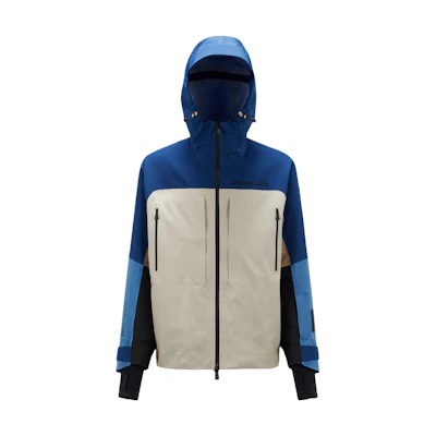 Moncler Colorblock Ski Jacket with Hood and Letter Print I20971A00040M1815P07