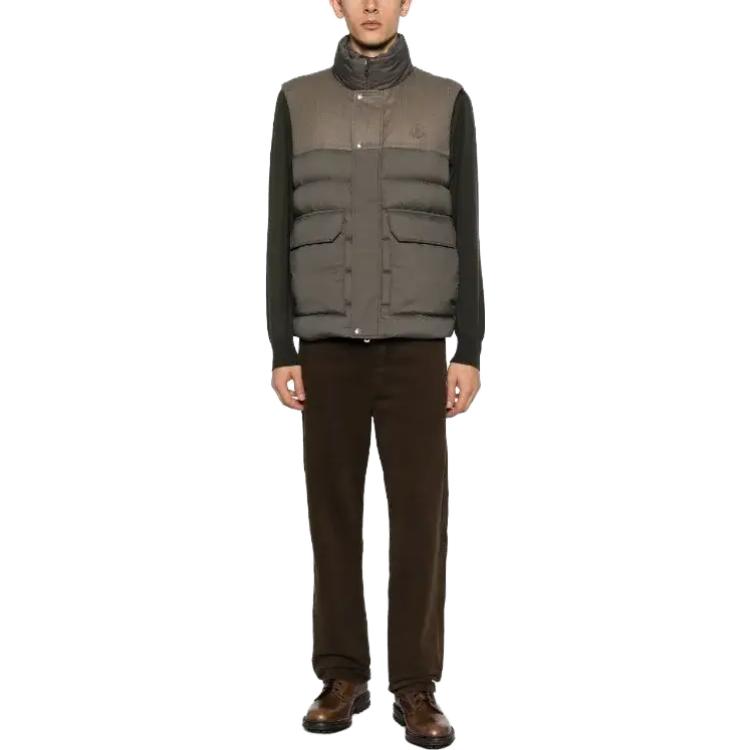 Moncler Colorblock Stand Collar Zip-Up Sleeveless Vest Brown (). 911A00135596K7827 圖 3