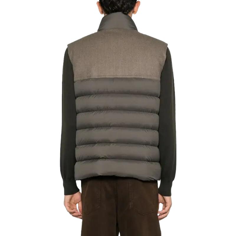 Moncler Colorblock Stand Collar Zip-Up Sleeveless Vest Brown (). 911A00135596K7827 圖 4