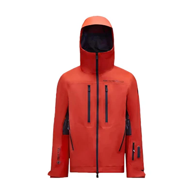 Moncler Colorblock Waterproof Breathable Hooded Jacket Orange G20971A00034539M6335