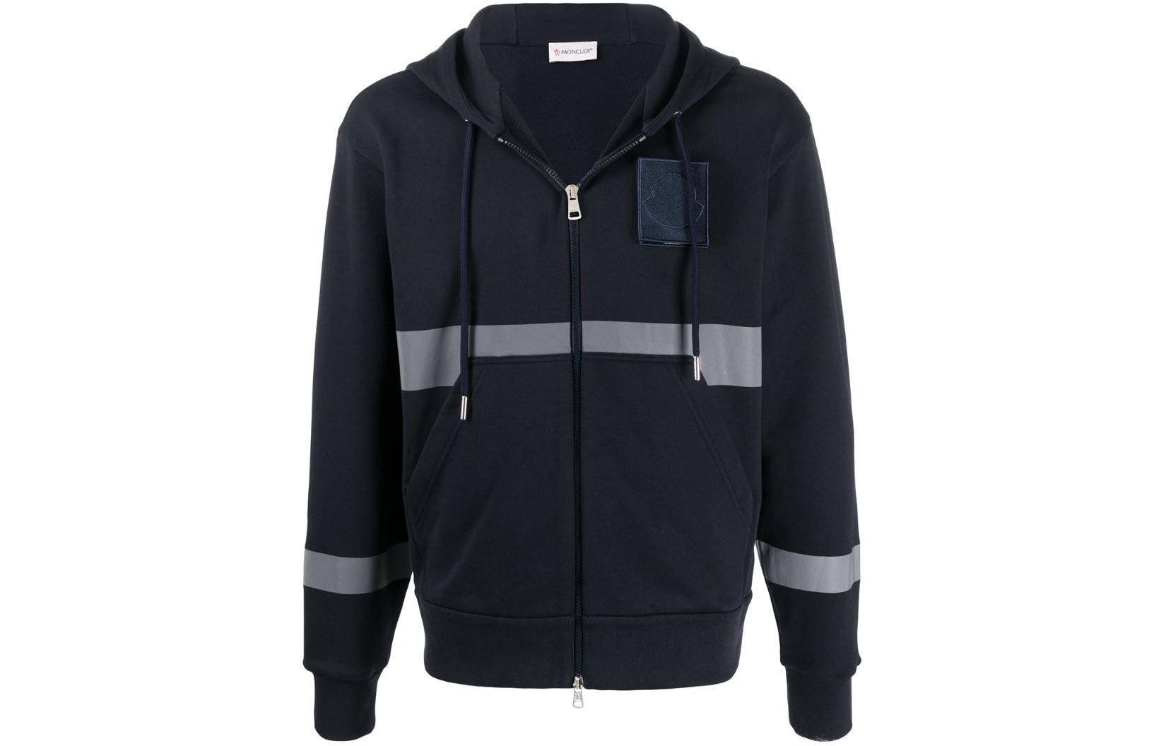 Moncler Colorblock Zip-Up Hoodie in Blue - Comfortable and Stylish F10918G716208098U778